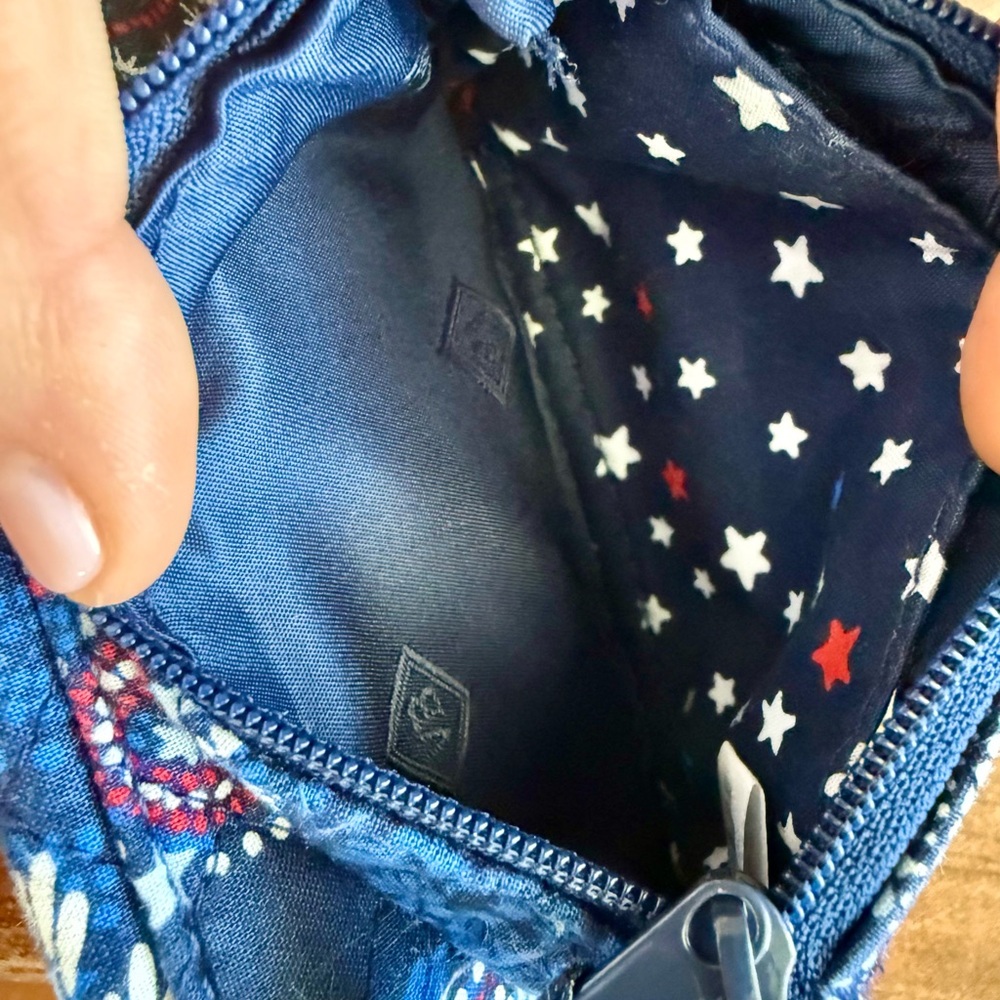 Quilted Navy Floral Stars Coin Purse- Vera Bradley - Picture 3 of 7